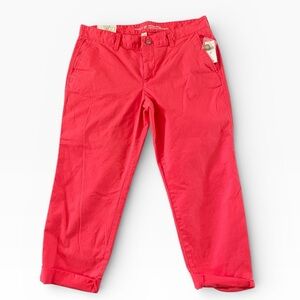 KHAKIS by GAP
GIRLFRIEND KHAKI 
GAP Women's Bright Coral Cropped Pants